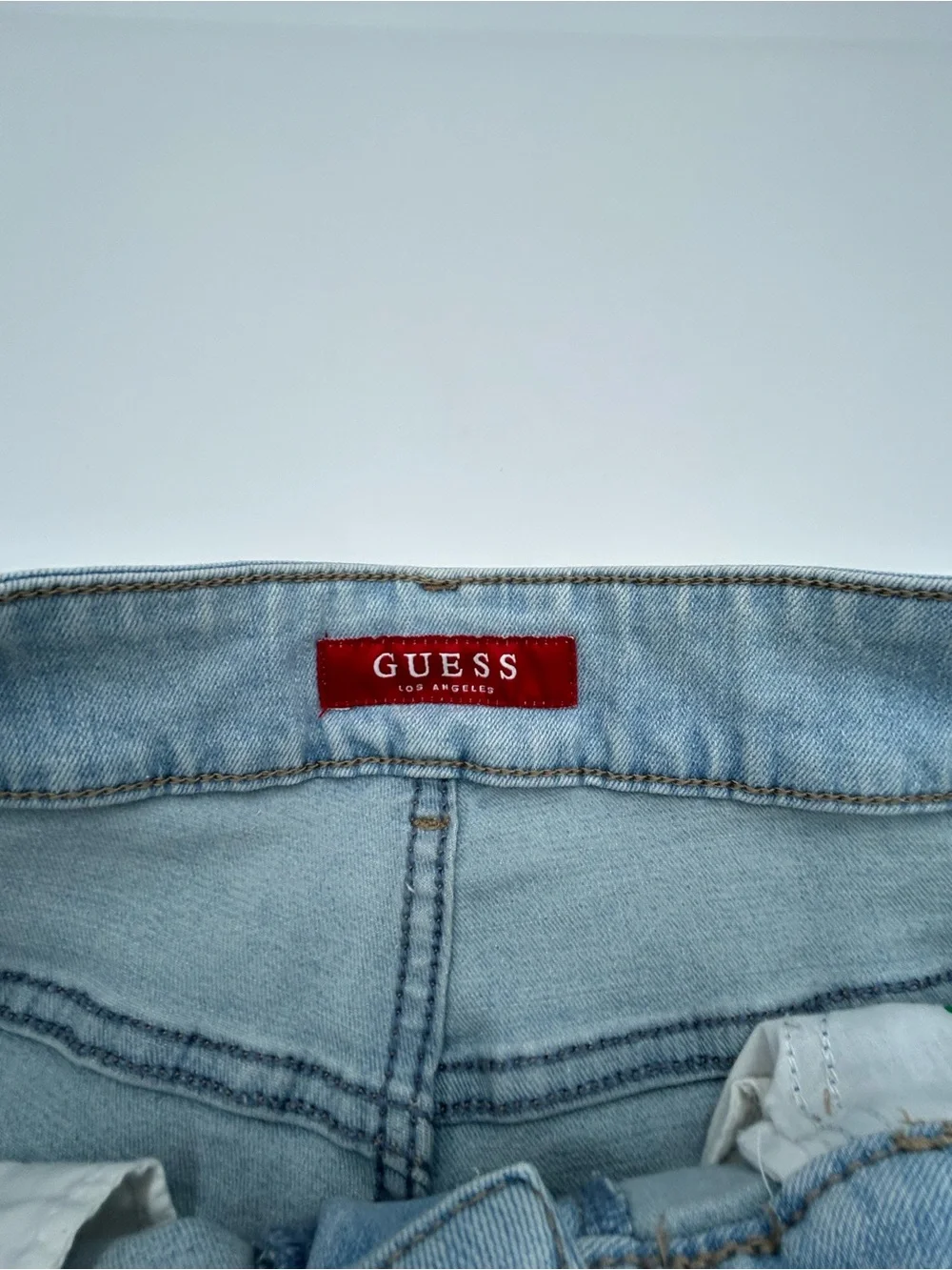 Guess Women’s Light Blue Skinny Jeans with Side Rhinestone Trim